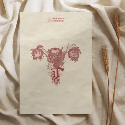 Carte utérus fleuri - Anatomie